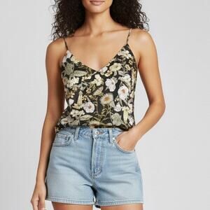 H&M floral satin tie back cami